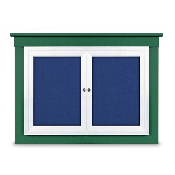 60"x36" 2-Door Enclosed Outdoor Letterboard, Hdr, Grey Felt/Black